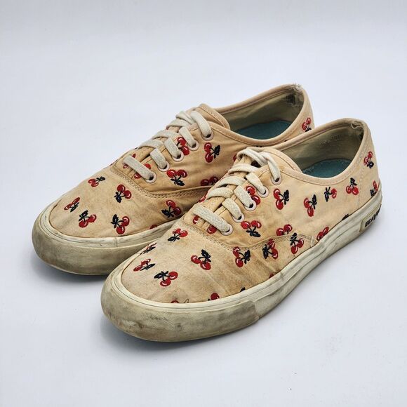 SeaVees J. Crew Legend Sneaker Cherries Embroidery Pink Size 8.5 - Picture 3 of 9